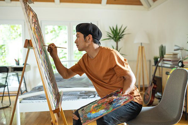 teen painting to be reviewed as part of an artwork assessment
